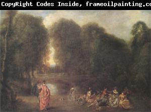 Jean-Antoine Watteau Assembly in a Park (mk05)